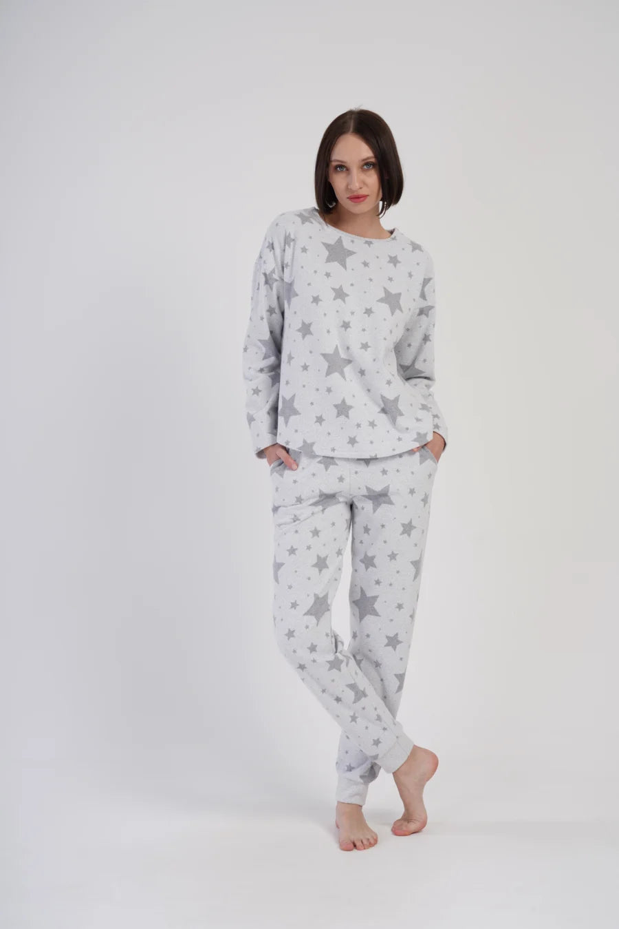 Piżama Damska Vienetta Night Sky, Szary, r. S-XL