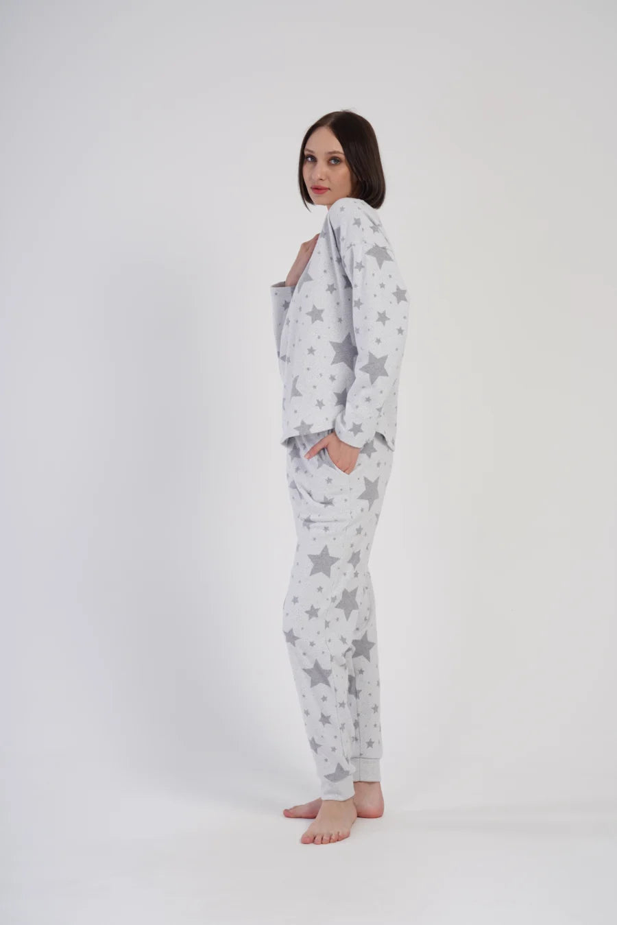 Piżama Damska Vienetta Night Sky, Szary, r. S-XL