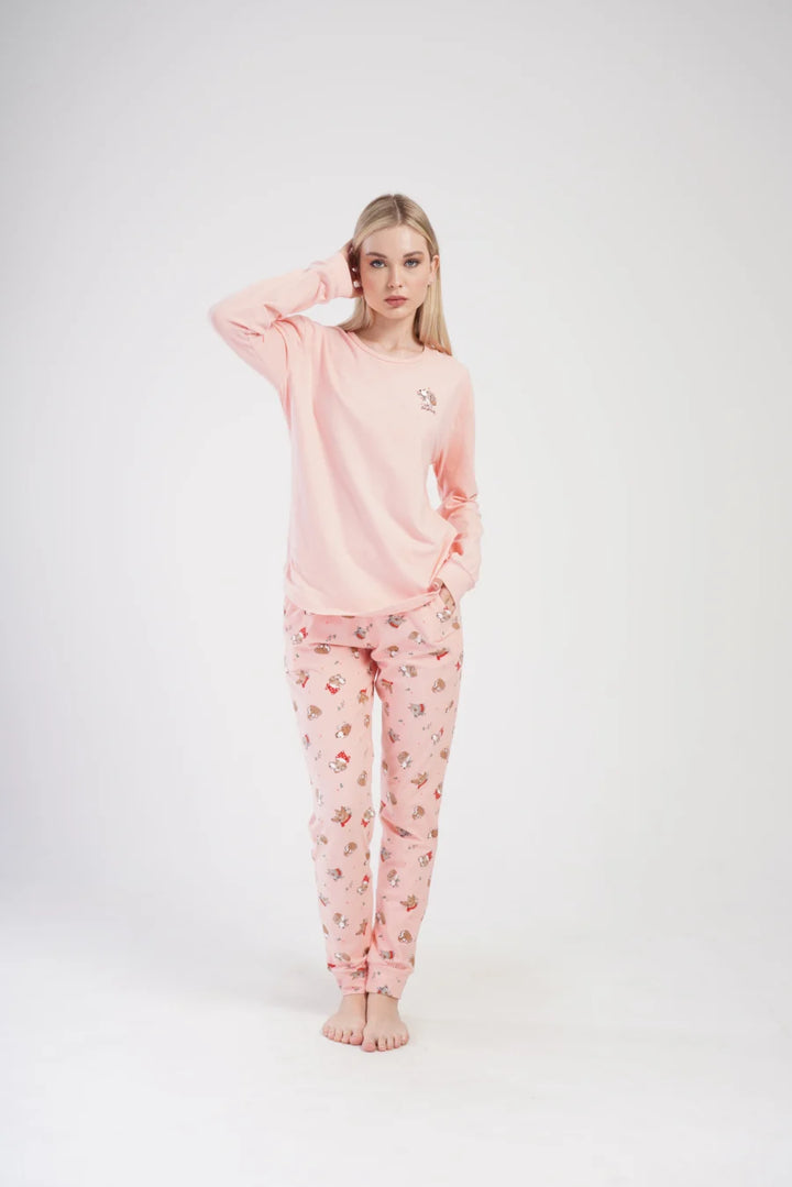 Piżama Damska Vienetta Cute Dogs, Różowy, r. S-XL