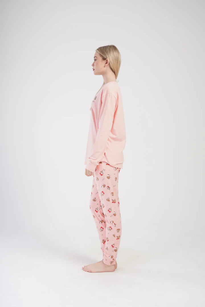 Piżama Damska Vienetta Cute Dogs, Różowy, r. S-XL