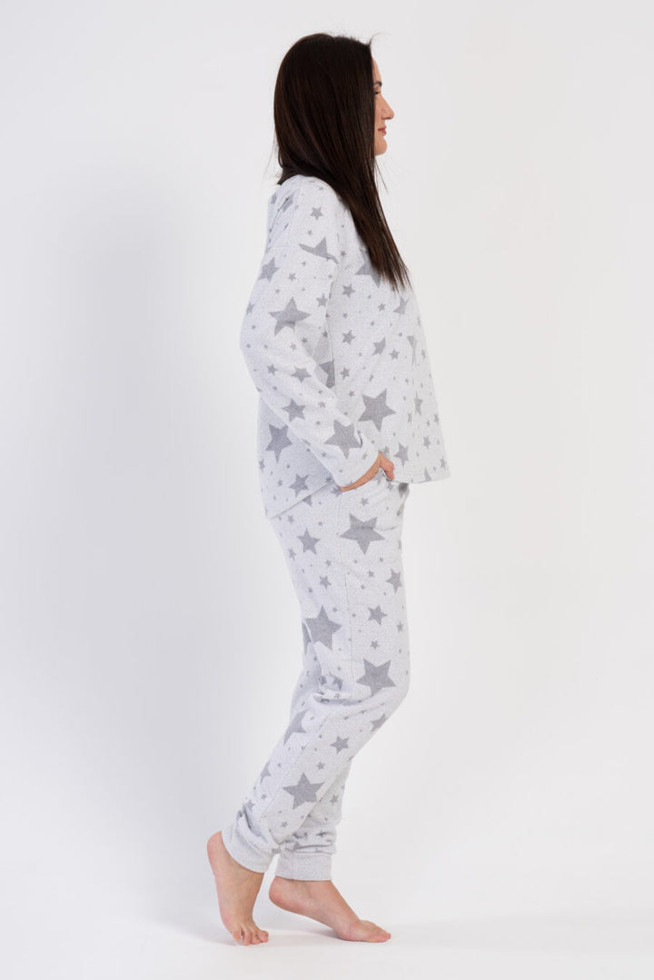 Piżama Damska Vienetta Stars, Szary, r. 1XL-4XL