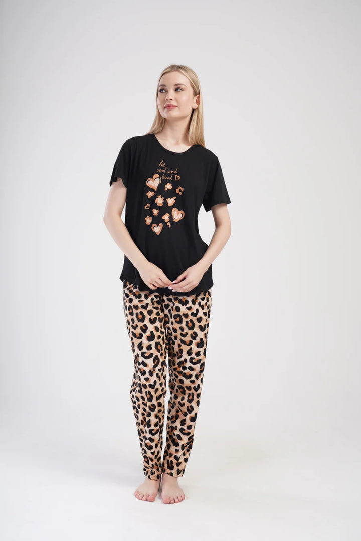 Piżama Damska Vienetta Cool and Kind, Czarny, r. 1XL-4XL