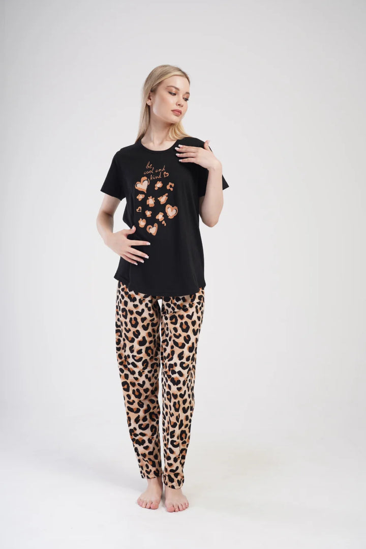 Piżama Damska Vienetta Cool and Kind, Czarny, r. 1XL-4XL