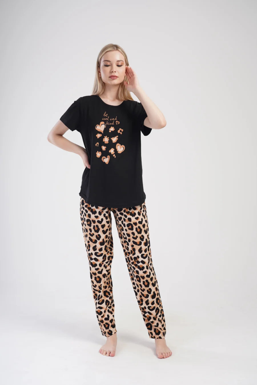 Piżama Damska Vienetta Cool and Kind, Czarny, r. 1XL-4XL