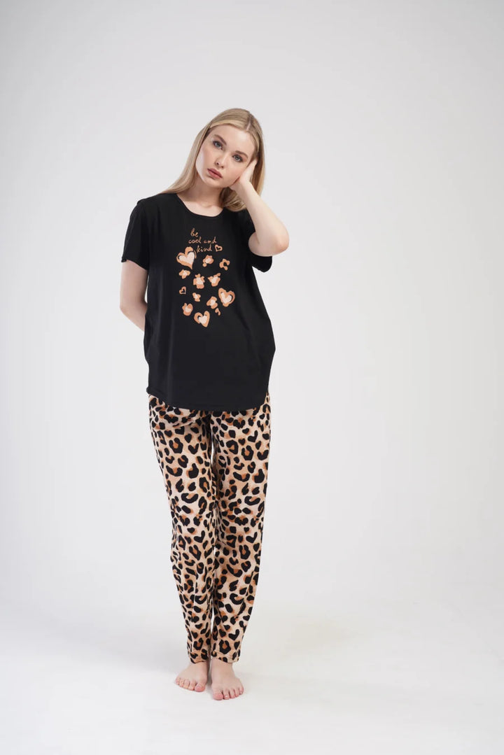 Piżama Damska Vienetta Cool and Kind, Czarny, r. 1XL-4XL