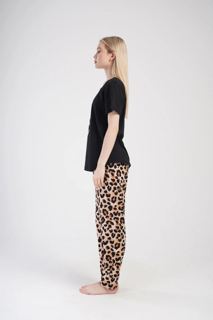 Piżama Damska Vienetta Cool and Kind, Czarny, r. 1XL-4XL