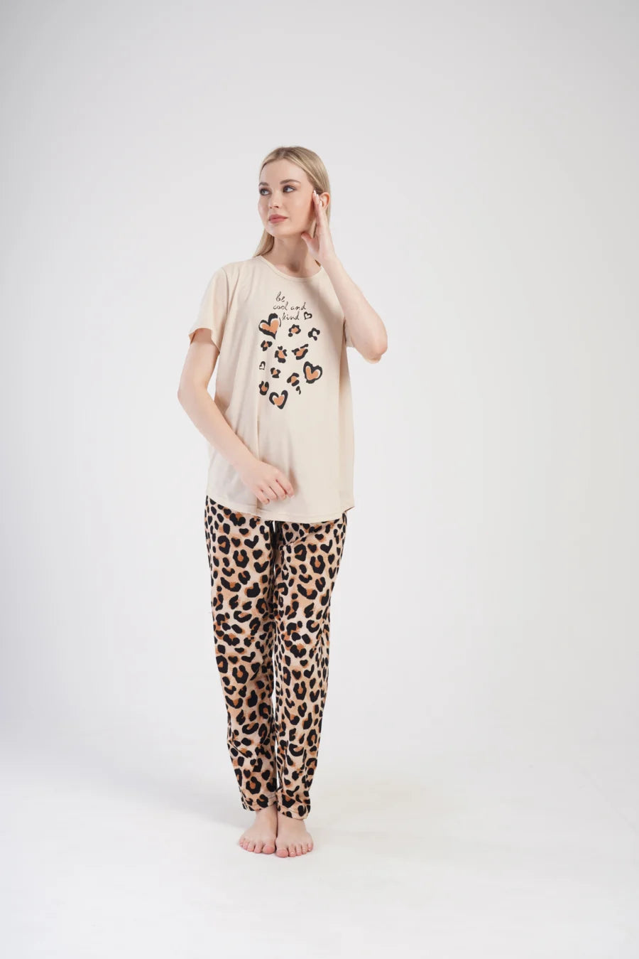 Piżama Damska Vienetta Cool and Kind, Beżowy, r. 1XL-4XL