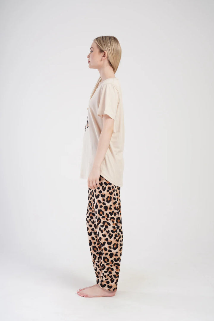 Piżama Damska Vienetta Cool and Kind, Beżowy, r. 1XL-4XL