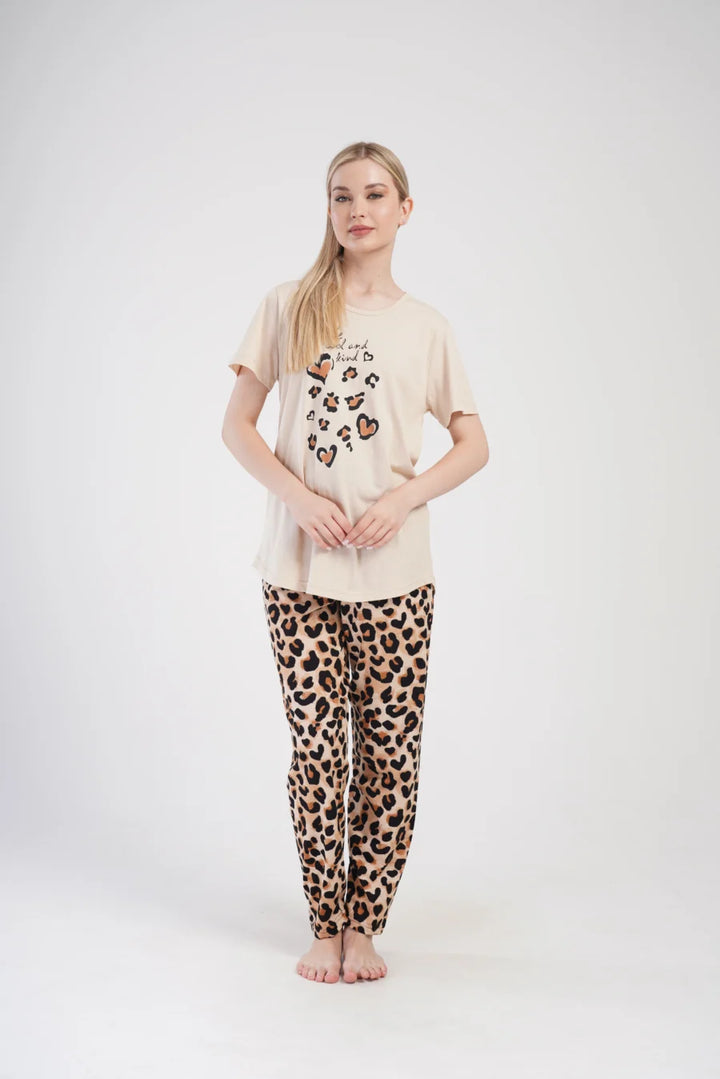 Piżama Damska Vienetta Cool and Kind, Beżowy, r. 1XL-4XL