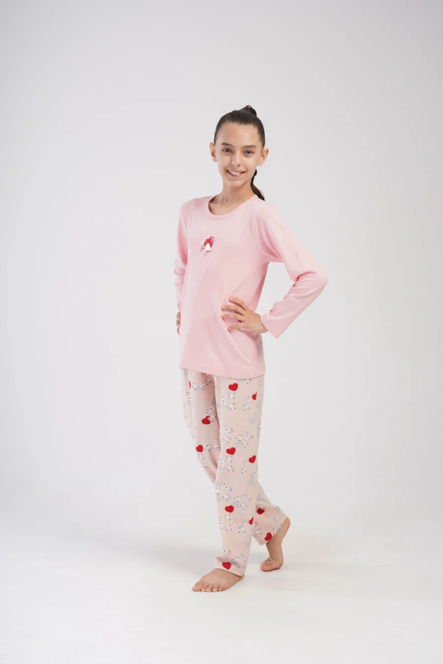 Piżama Dziecięca Vienetta Pink Farm, Różowy, r. 128-158