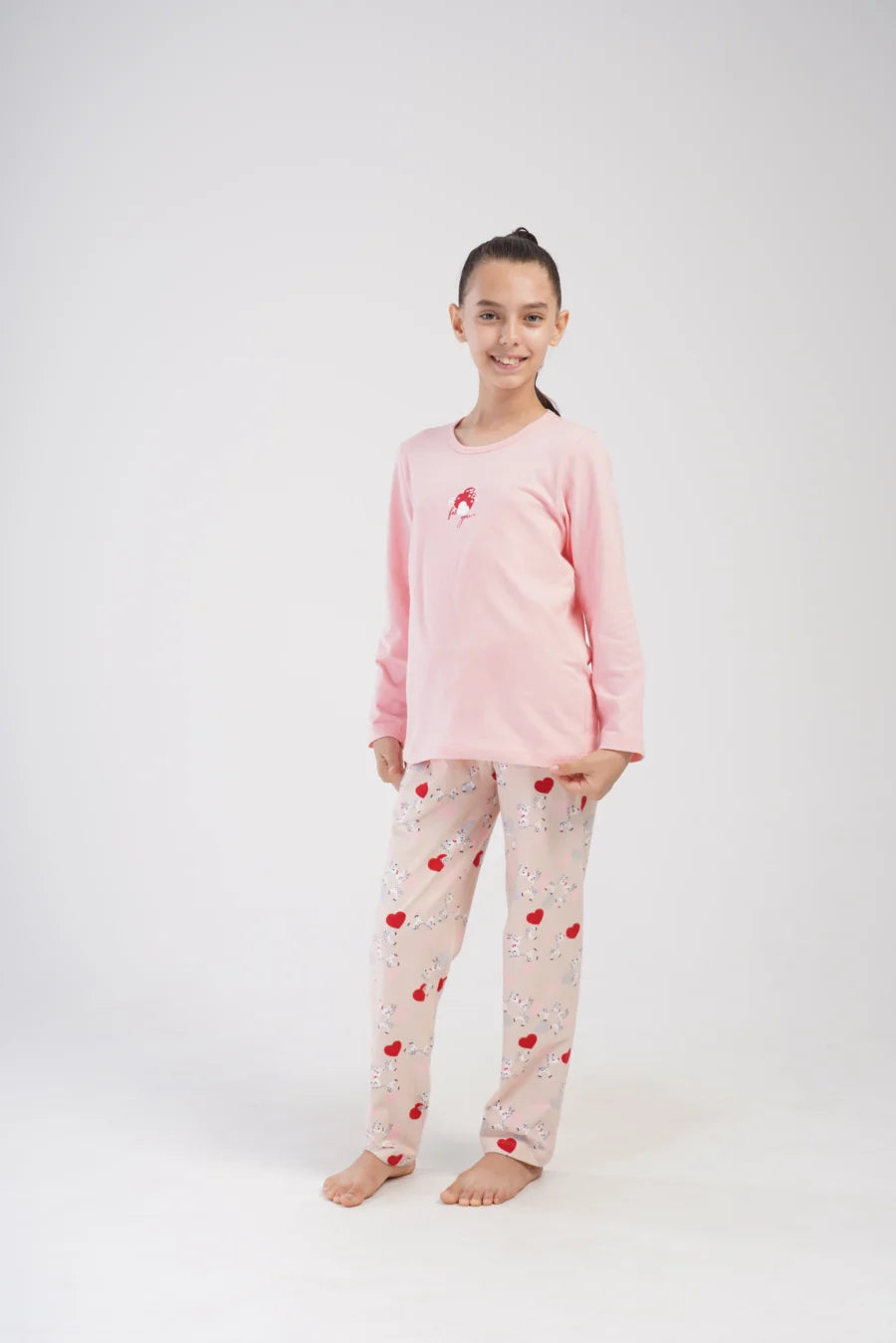 Piżama Dziecięca Vienetta Pink Farm, Różowy, r. 128-158