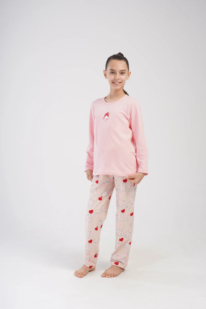 Piżama Dziecięca Vienetta Pink Farm, Różowy, r. 128-158