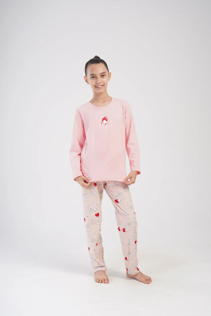 Piżama Dziecięca Vienetta Pink Farm, Różowy, r. 128-158