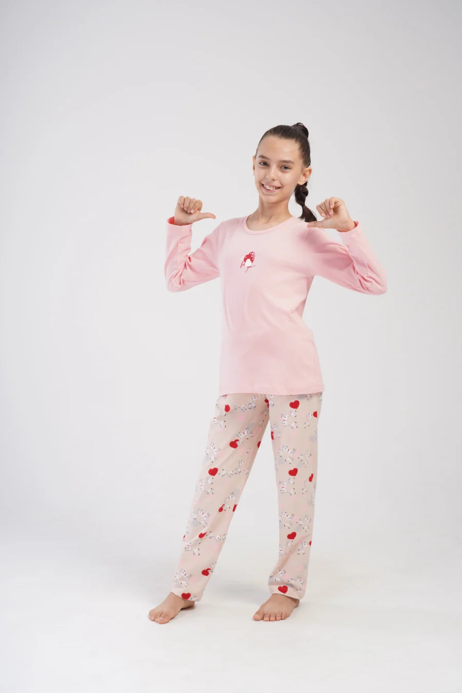 Piżama Dziecięca Vienetta Pink Farm, Różowy, r. 128-158