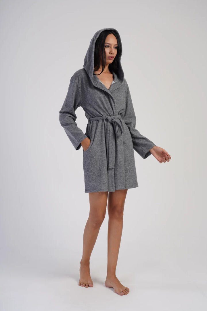 Szlafrok damski Interlock Warm Night, Szary, r. M-XXL