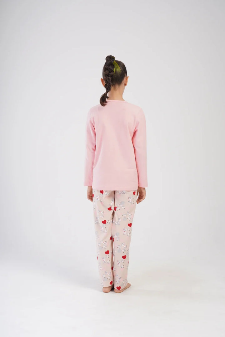 Piżama Dziecięca Vienetta Pink Farm, Różowy, r. 128-158