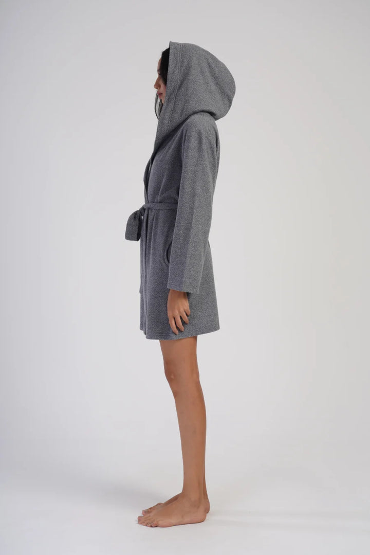 Szlafrok damski Interlock Warm Night, Szary, r. M-XXL