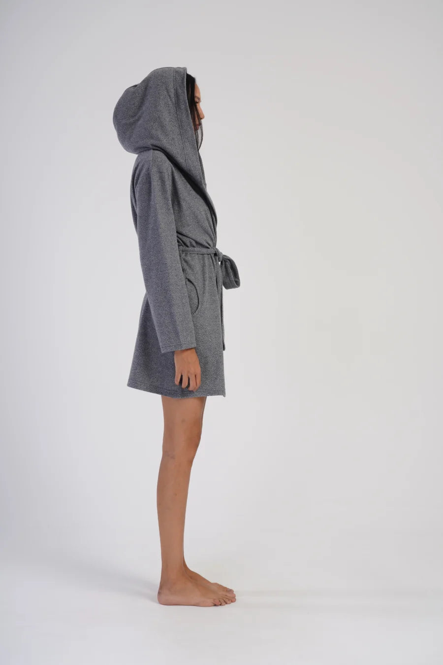 Szlafrok damski Interlock Warm Night, Szary, r. M-XXL