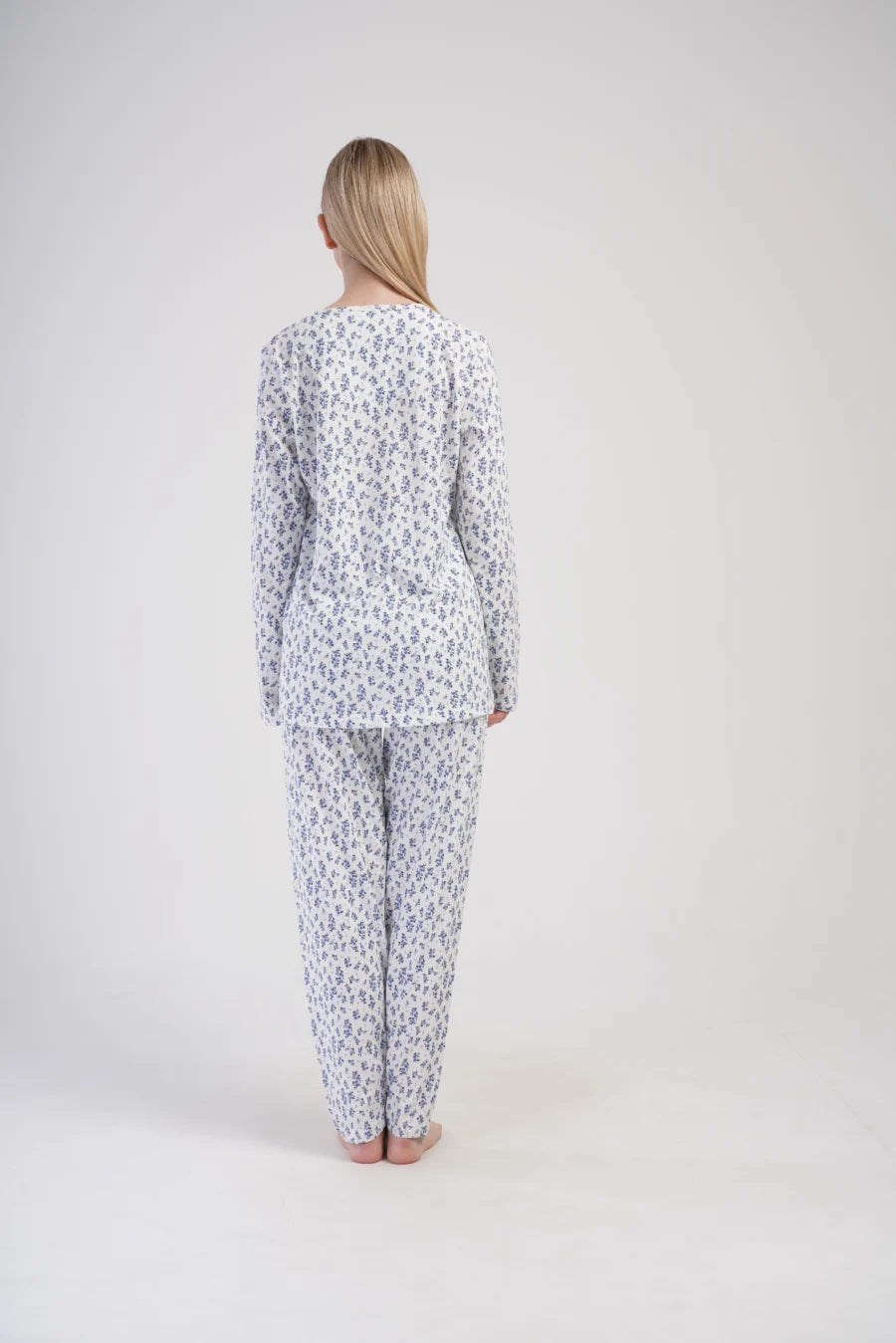 Piżama Damska Vienetta Gentle Garden, Niebieski, r. 1XL-4XL