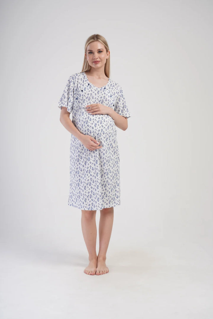 Koszula do Karmienia Vienetta Blue Garden, Niebieska, r. M-XXL