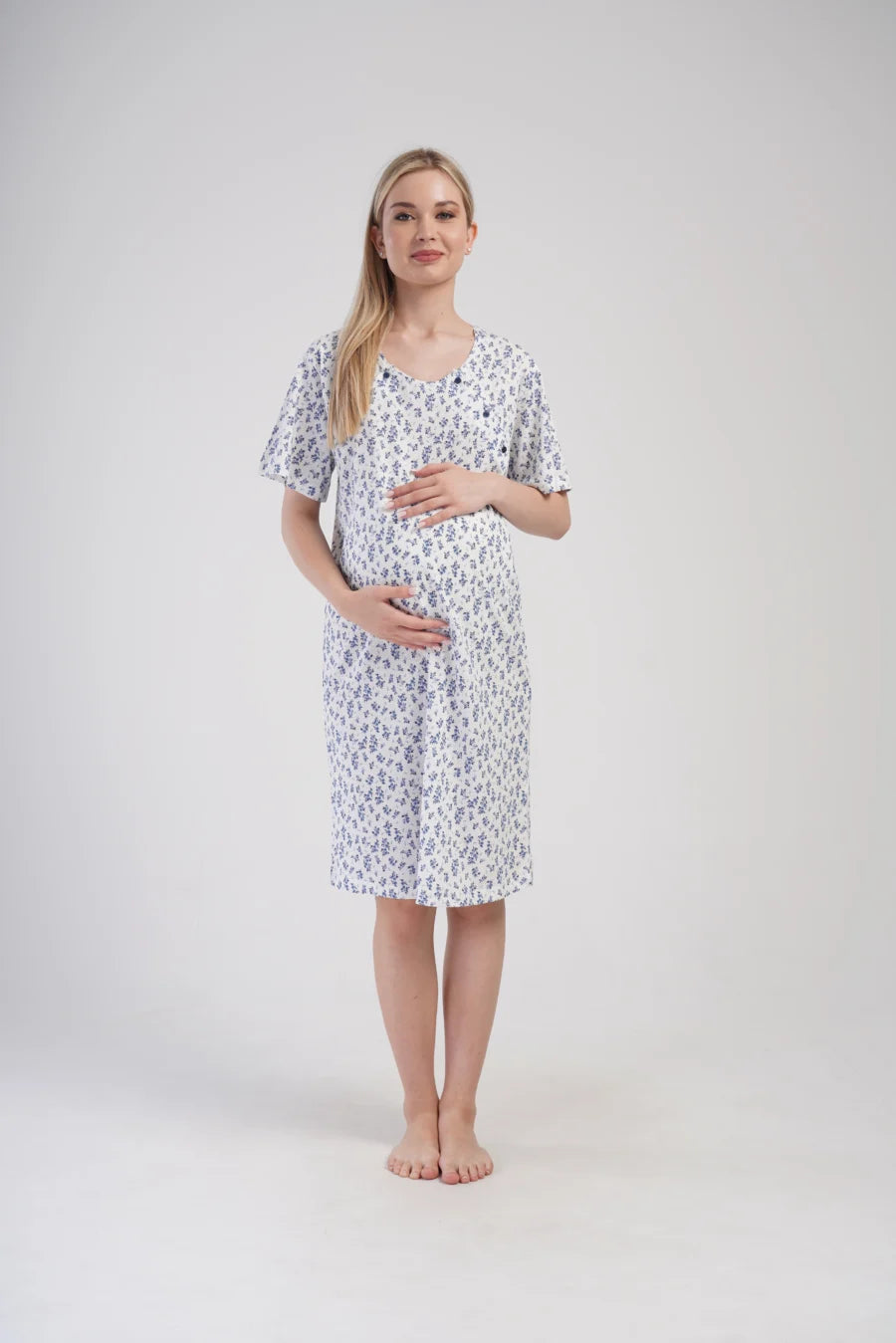 Koszula do Karmienia Vienetta Blue Garden, Niebieska, r. M-XXL