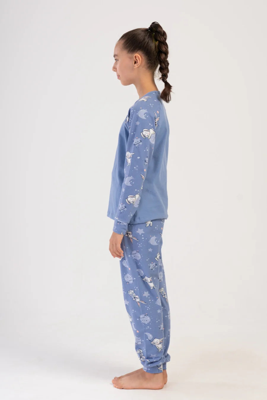 Piżama dziewczęca Vienetta Bunny Stars, Niebieski, r. 128 - 158