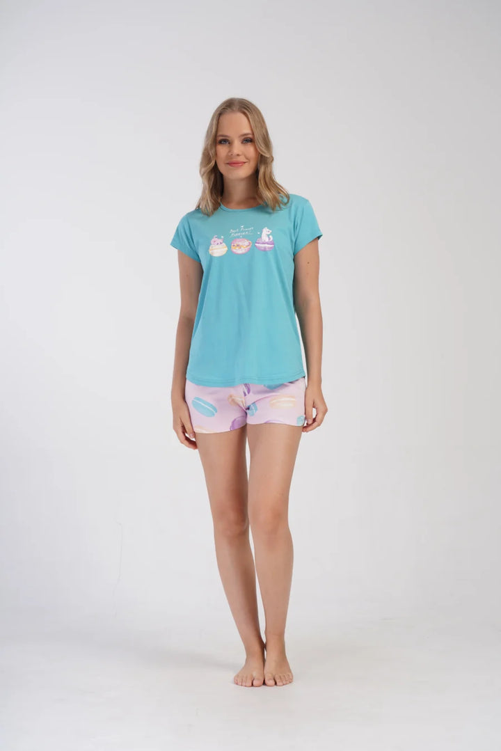 Piżama Damska Vienetta Best Friends, Niebieski, S -XL