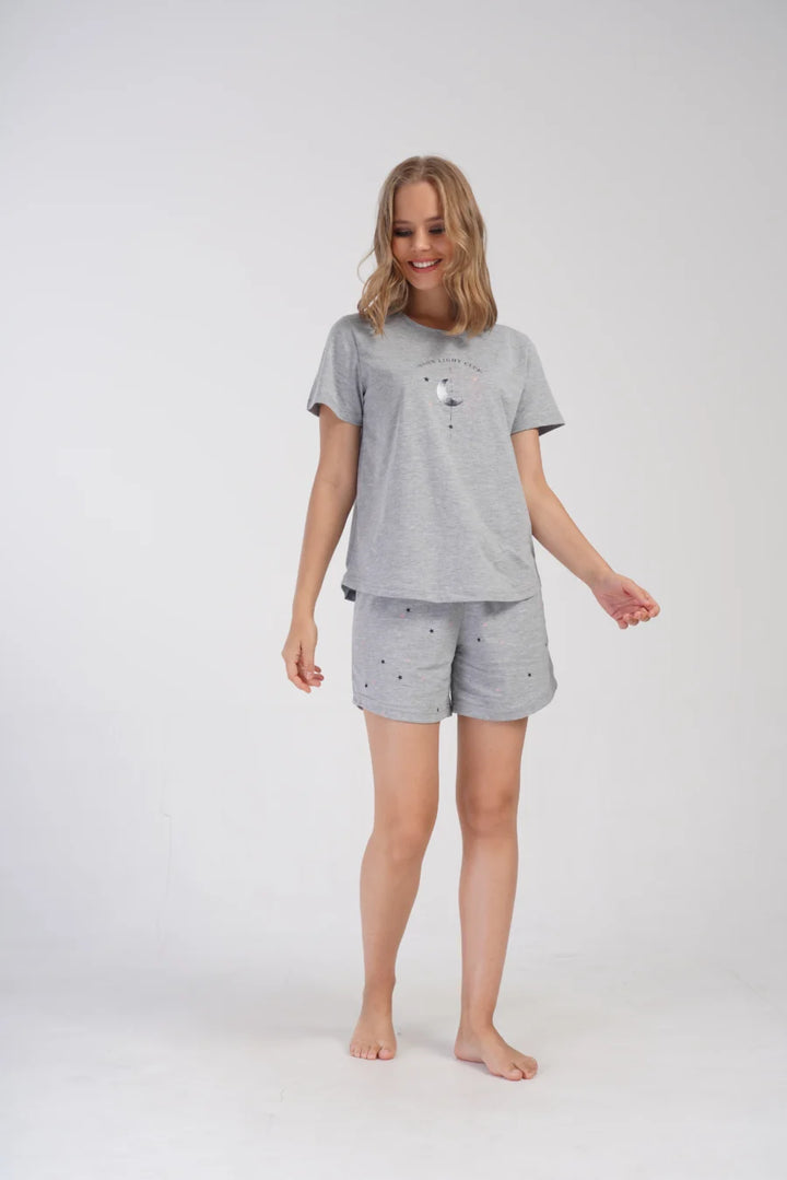 Piżama Damska Vienetta Moon Club, Szary, r. 1XL-4XL