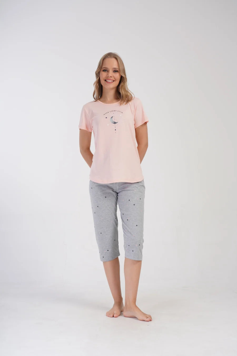 Piżama Damska Vienetta Moon Light Club, Różowy, r. M-XXL