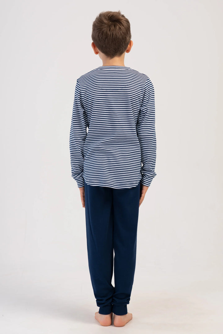 Piżama chłopięca Vienetta Bear Stripes, Granatowy, r. 128-158