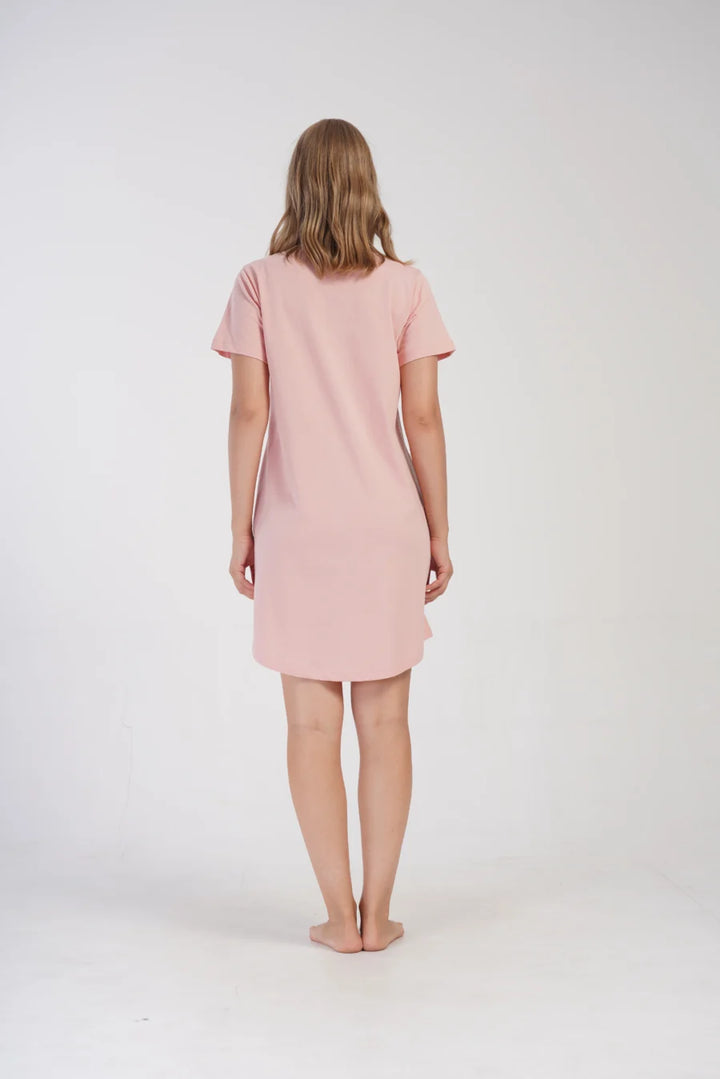 Koszula Nocna Vienetta Stay happy, Różowy, r. M-XXL