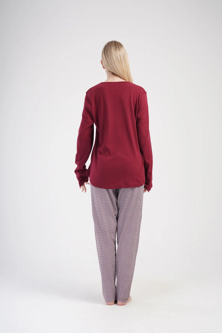 Piżama Damska Vienetta Dreamy Comfort, Bordowy, r. 1XL-4XL