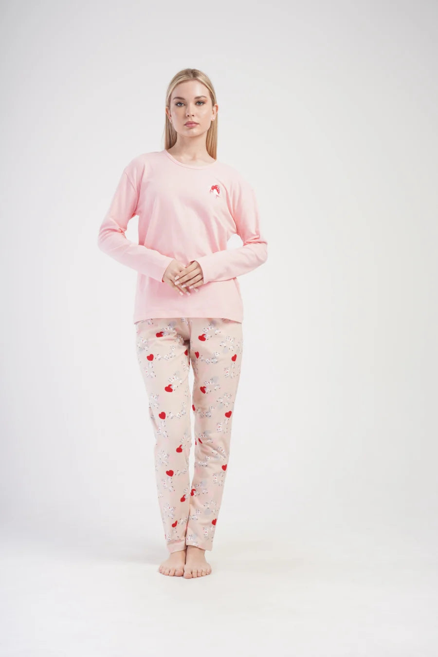 Piżama Damska Vienetta Cute Zebras, Różowy, r. S-XL