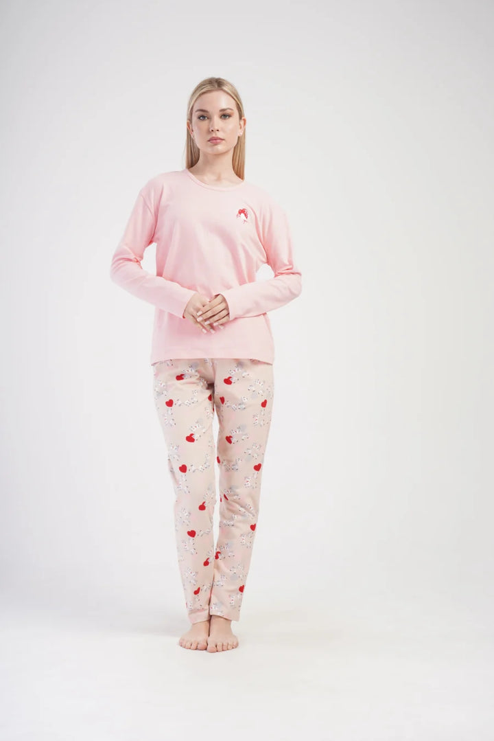 Piżama Damska Vienetta Cute Zebras, Różowy, r. S-XL