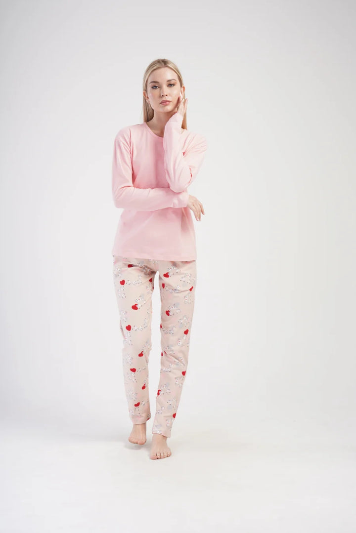 Piżama Damska Vienetta Cute Zebras, Różowy, r. S-XL