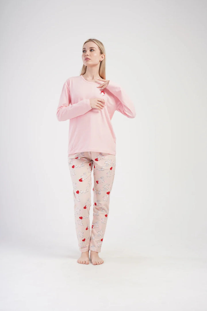 Piżama Damska Vienetta Cute Zebras, Różowy, r. S-XL