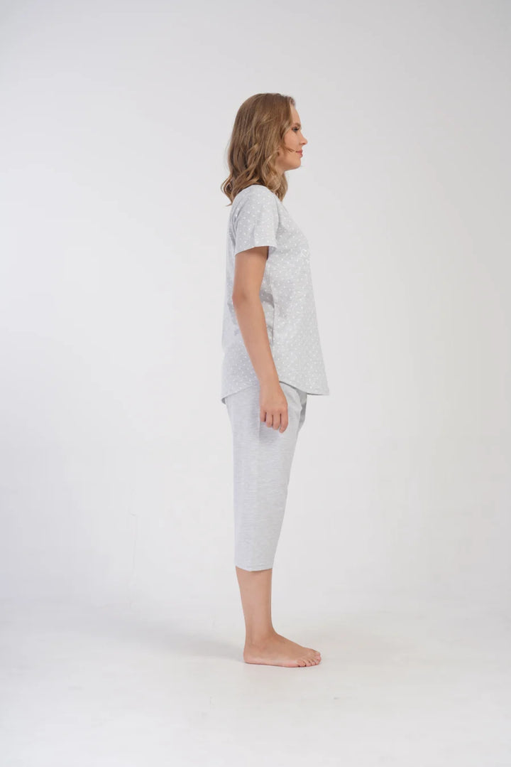 Piżama Damska Vienetta Cute Cats, Szary, r. 1XL-4XL