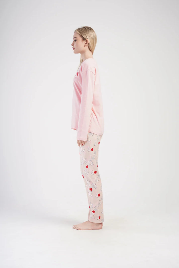 Piżama Damska Vienetta Cute Zebras, Różowy, r. S-XL