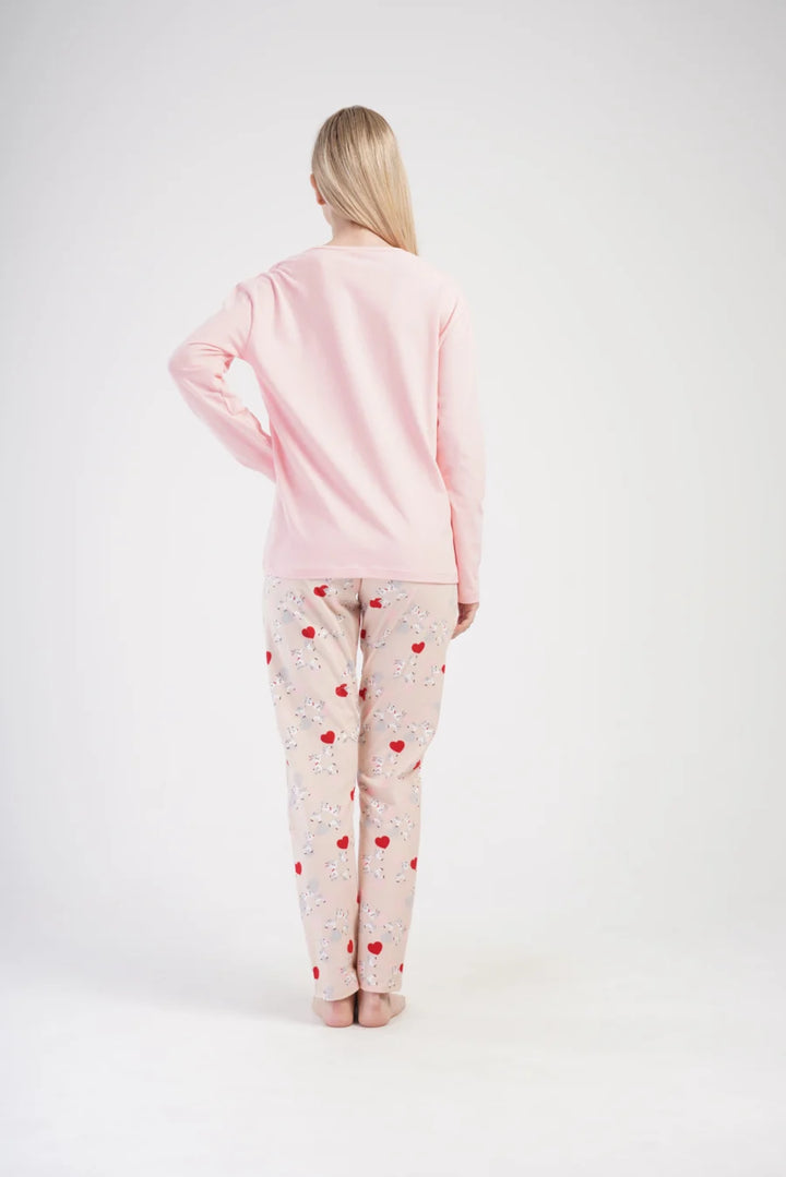 Piżama Damska Vienetta Cute Zebras, Różowy, r. S-XL