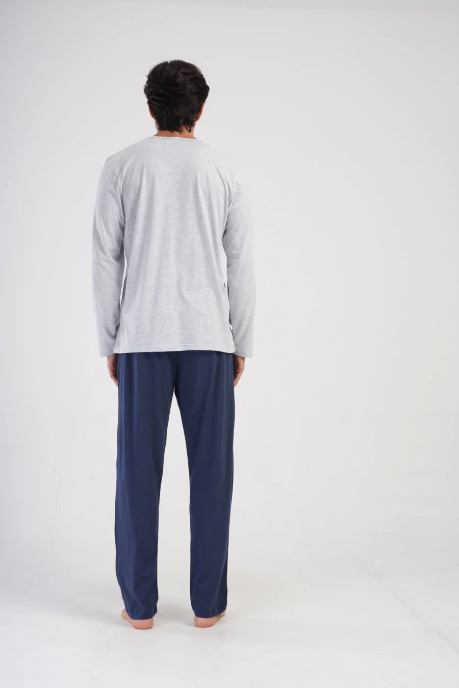 Piżama Męska Vienetta Classic Comfort, Szary, r. M-XXL