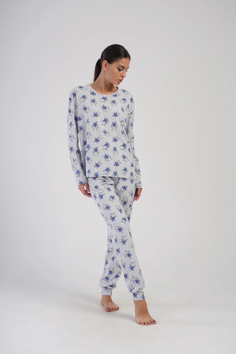 Piżama Damska Vienetta Night Sky, Niebieski, r. S-XL