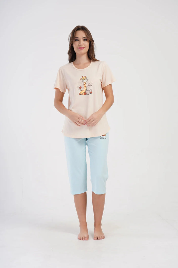 Piżama Damska Vienetta Life is Poetry, Różowy, r. M-XXL