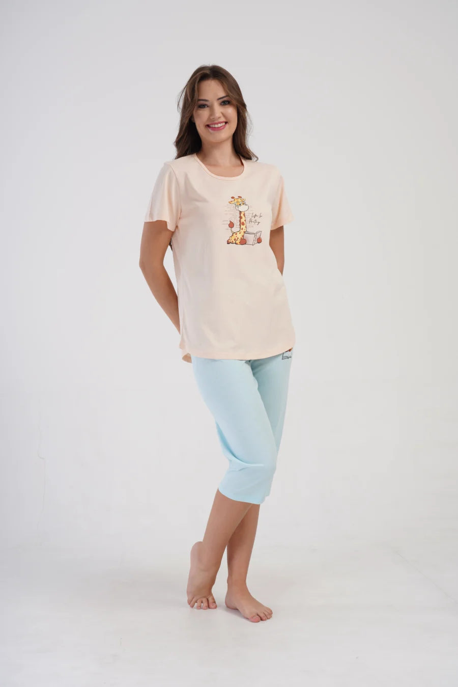 Piżama Damska Vienetta Life is Poetry, Różowy, r. M-XXL