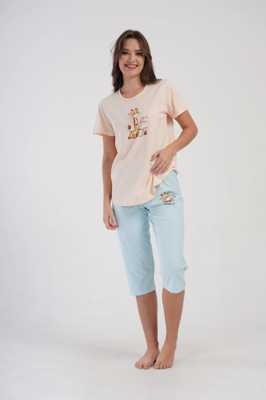 Piżama Damska Vienetta Life is Poetry, Różowy, r. M-XXL