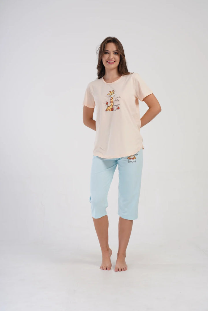 Piżama Damska Vienetta Life is Poetry, Różowy, r. M-XXL