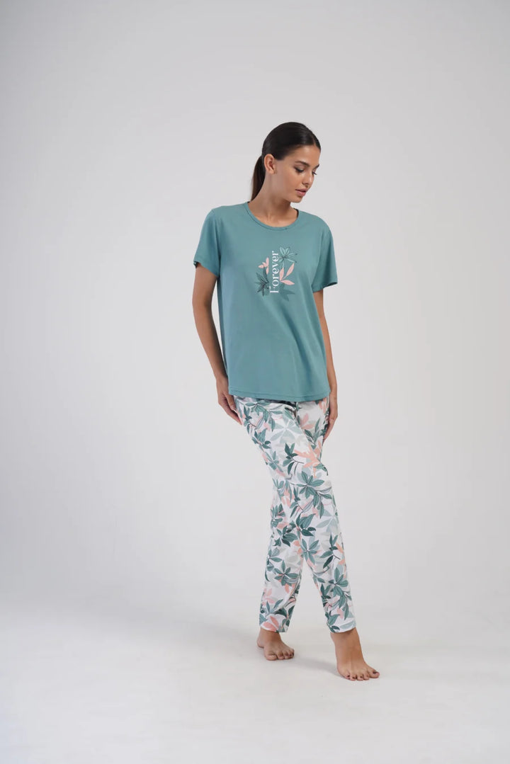 Piżama Damska Vienetta Forever, Zielony, r. 5XL-7XL