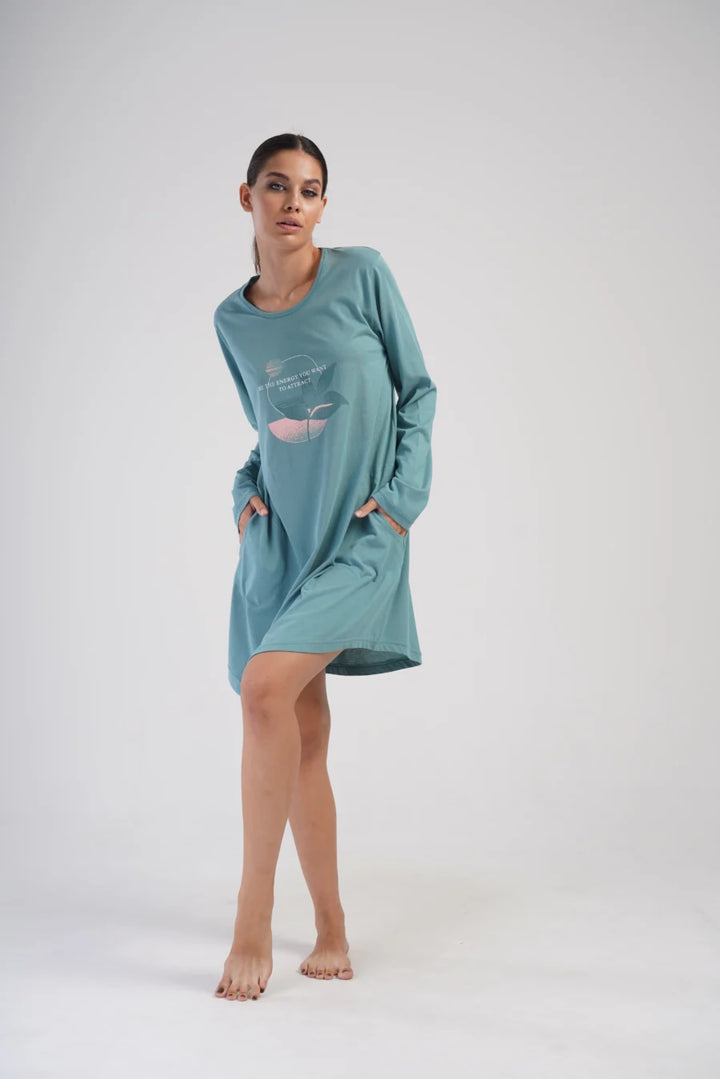 Koszula Nocna Vienetta Energy, Zielony, r. 5XL-7XL