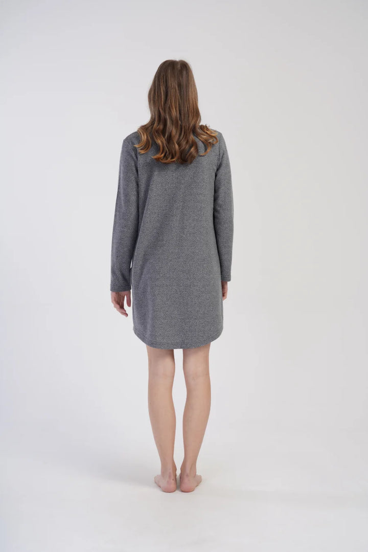 Koszula Nocna Damska interlock Vienetta, Gray elegance, Szary, r. M - XXL