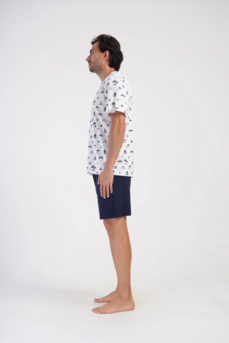 Piżama Męska Vienetta Summer, Biały, r. 1XL-4XL