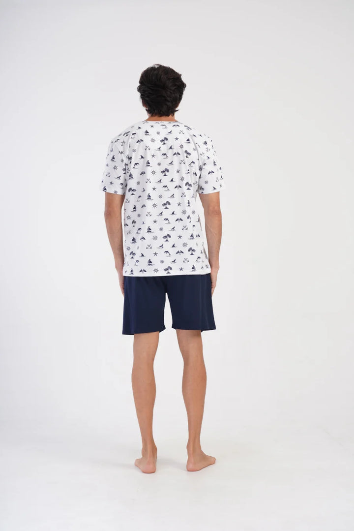 Piżama Męska Vienetta Summer, Biały, r. 1XL-4XL